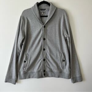 Ted Baker Button Through Classic Collar Cardigan Sweater Grey Mens XL